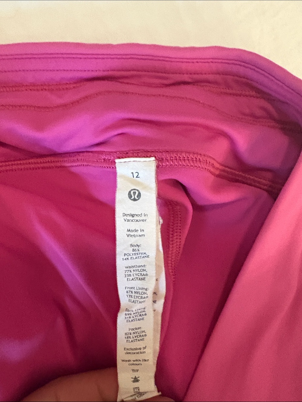 Lululemon Pace Rival Mid-rise skirt, Sonic Pink, size 12 - Picture 2 of 5